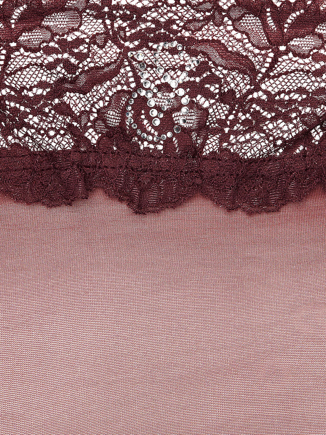 vs Very Sexy Lace Top Thigh Highs Burgundy Brown 4 of 5 