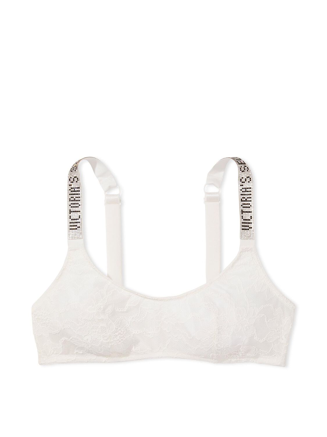 vs Victoria's Secret Shine Strap Scoop Bralette Coconut White 3 of 3 