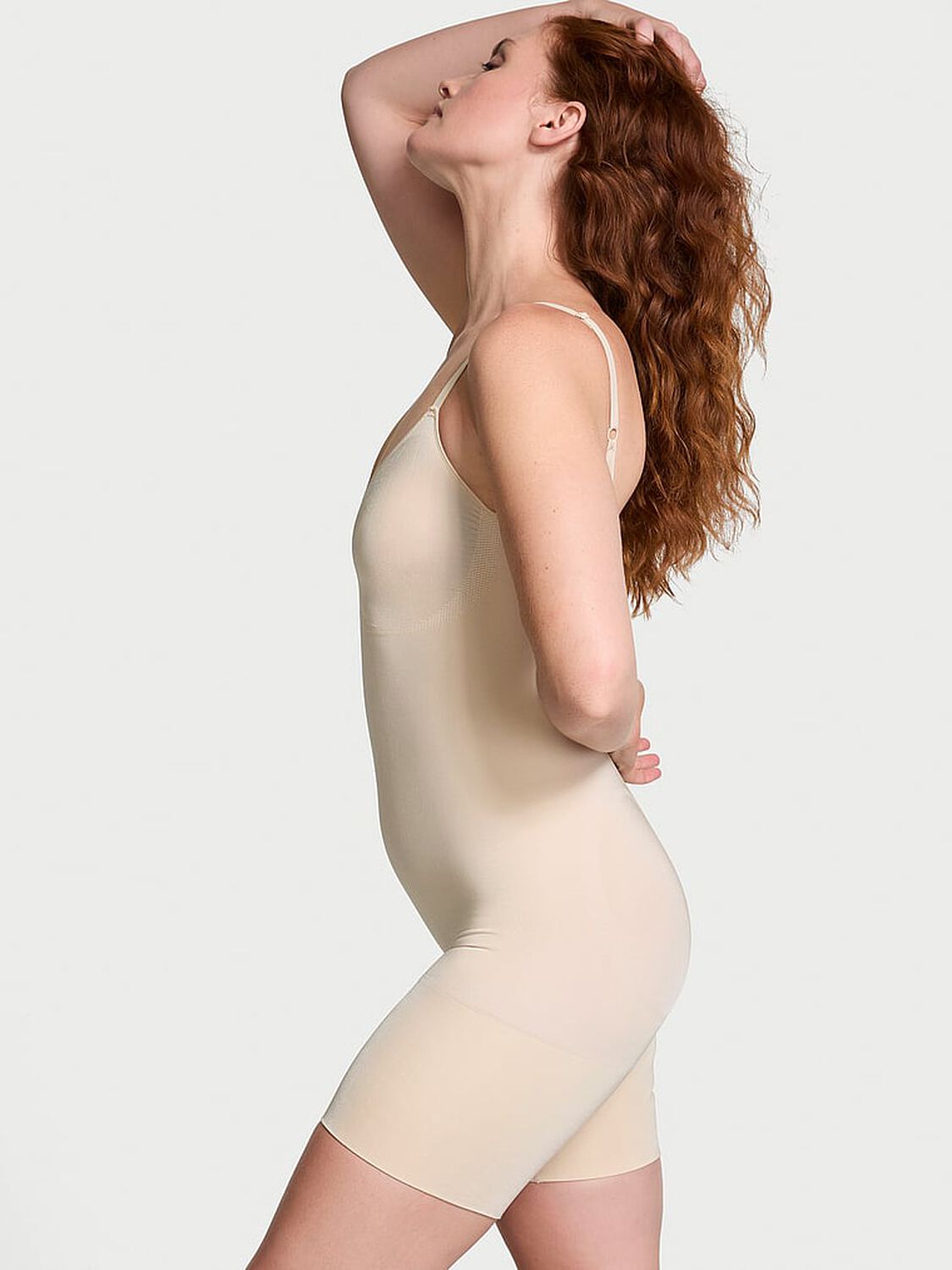 vs Victoria's Secret Shapewear by Victoria SeamlessShaping&trade; Mid-Thigh Bodysuit Marzipan 4 of 4 