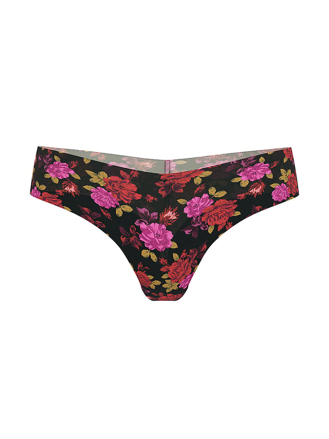 vs No-Show No-Show Thong Panty Black Winter Floral 3 of 3 