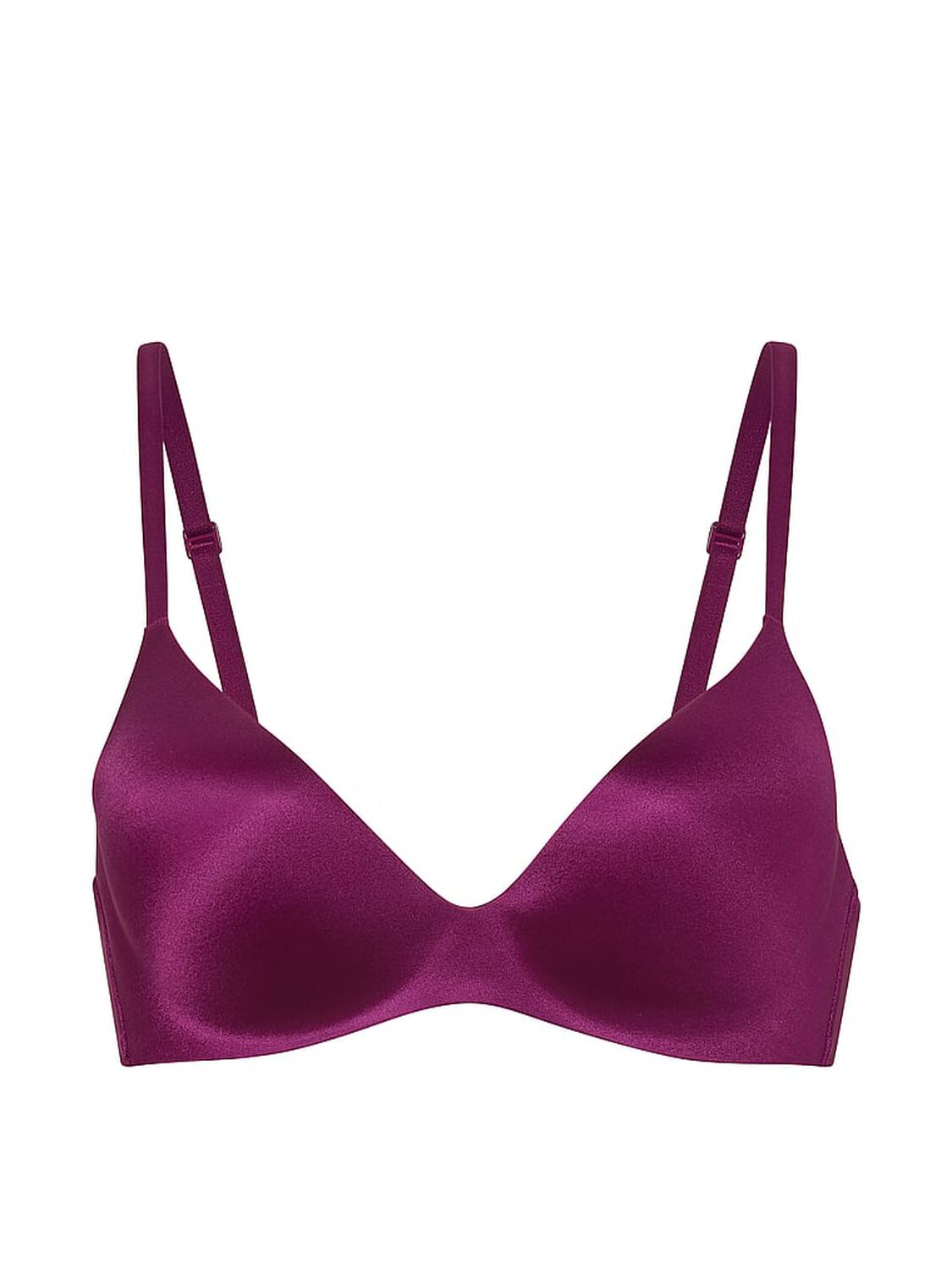vs Body By Victoria FlexFactor High-Shine Lightly Lined Plunge Demi Bra Rhubarb 3 of 3 