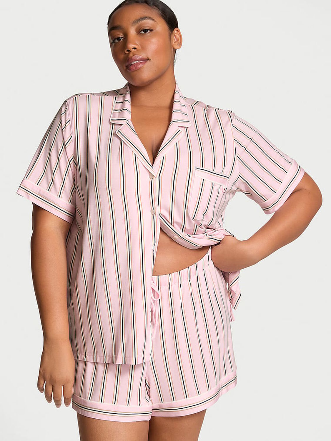 vs Victoria's Secret Modal Soft Short Pajama Set Pretty Blossom  Stripes 3 of 3 