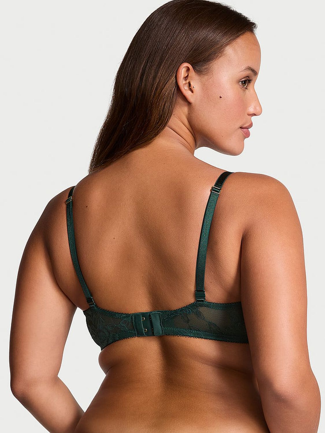 vs Very Sexy Rose Lace Push-Up Bra Botanical Green 2 of 4 