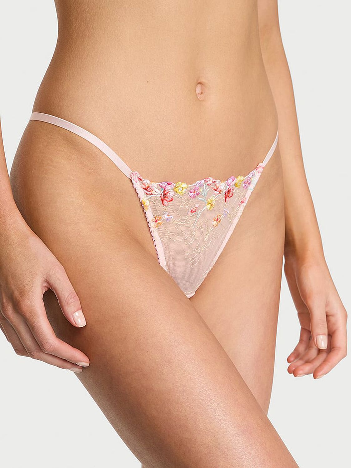 vs Dream Angels Bloom Embroidery V-String Panty Rainbow Bloom 1 of 4 