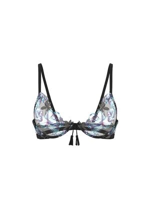 Electric Orchid Embroidery Unlined Plunge Demi Bra