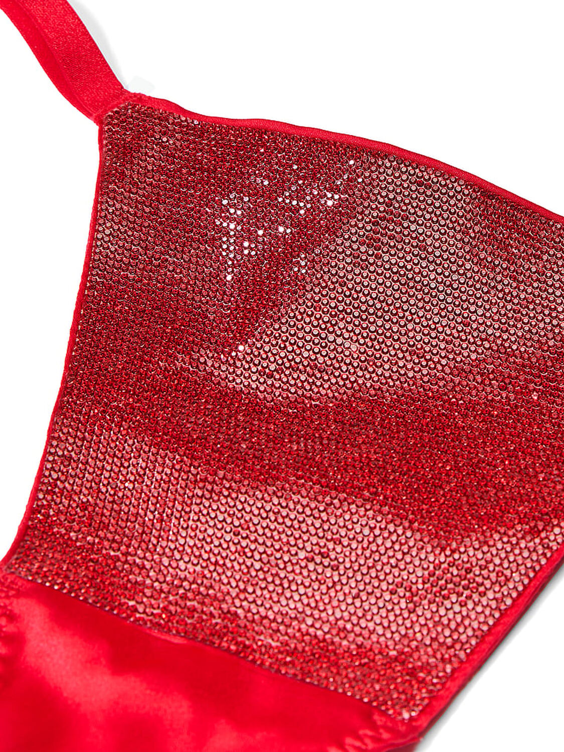 vs Very Sexy Shine Triangle Bralette & V-String Panty Set Lipstick 4 of 6 