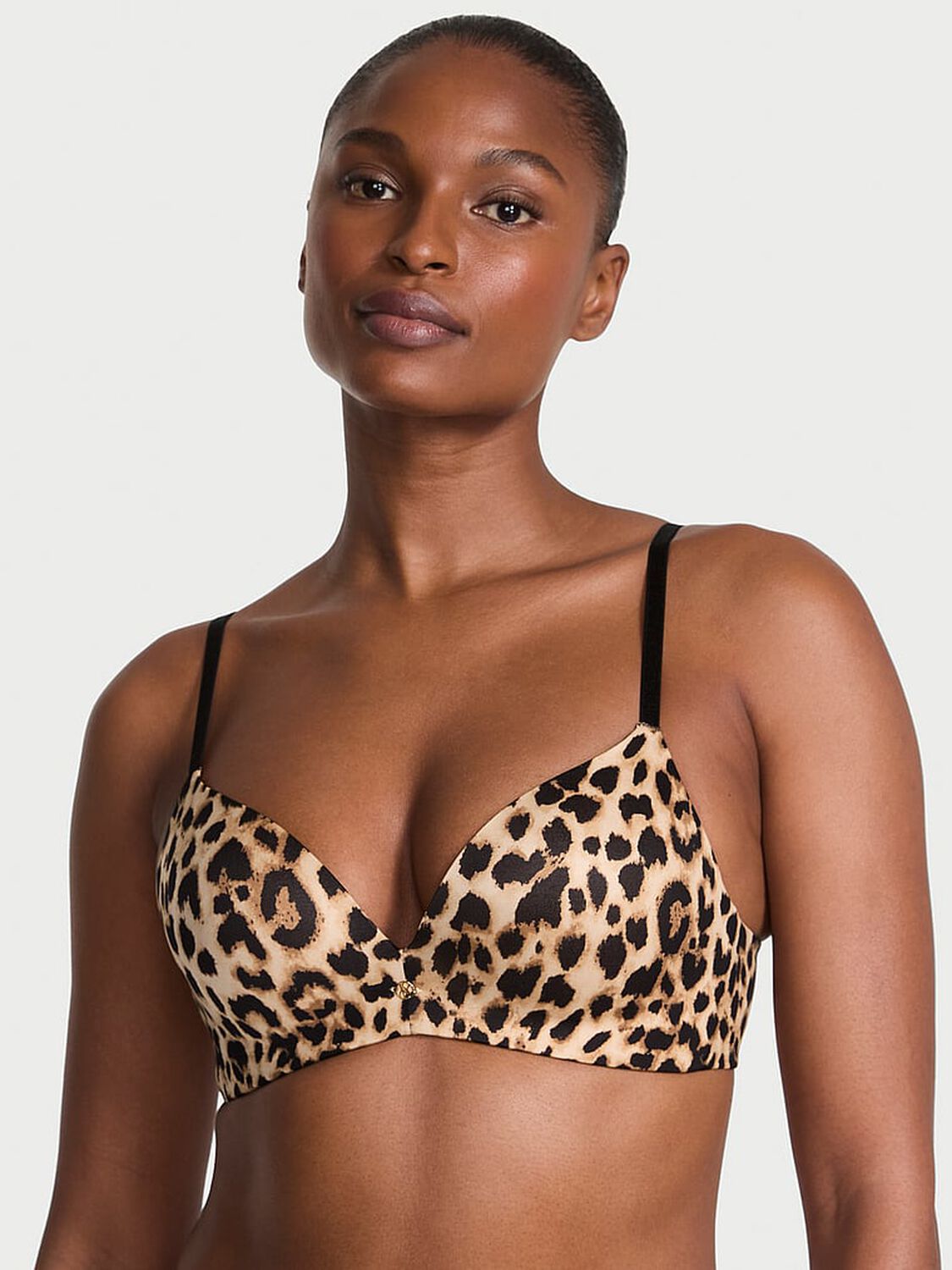 vs Very Sexy So Obsessed Smooth Wireless Push-Up Bra Leopard Print 1 of 3 