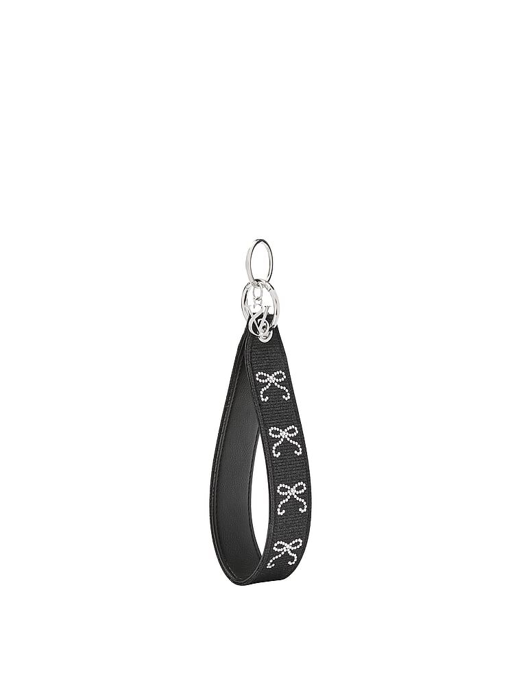 Wristlet Strap Keychain Black Bow One Size | Victoria's Secret