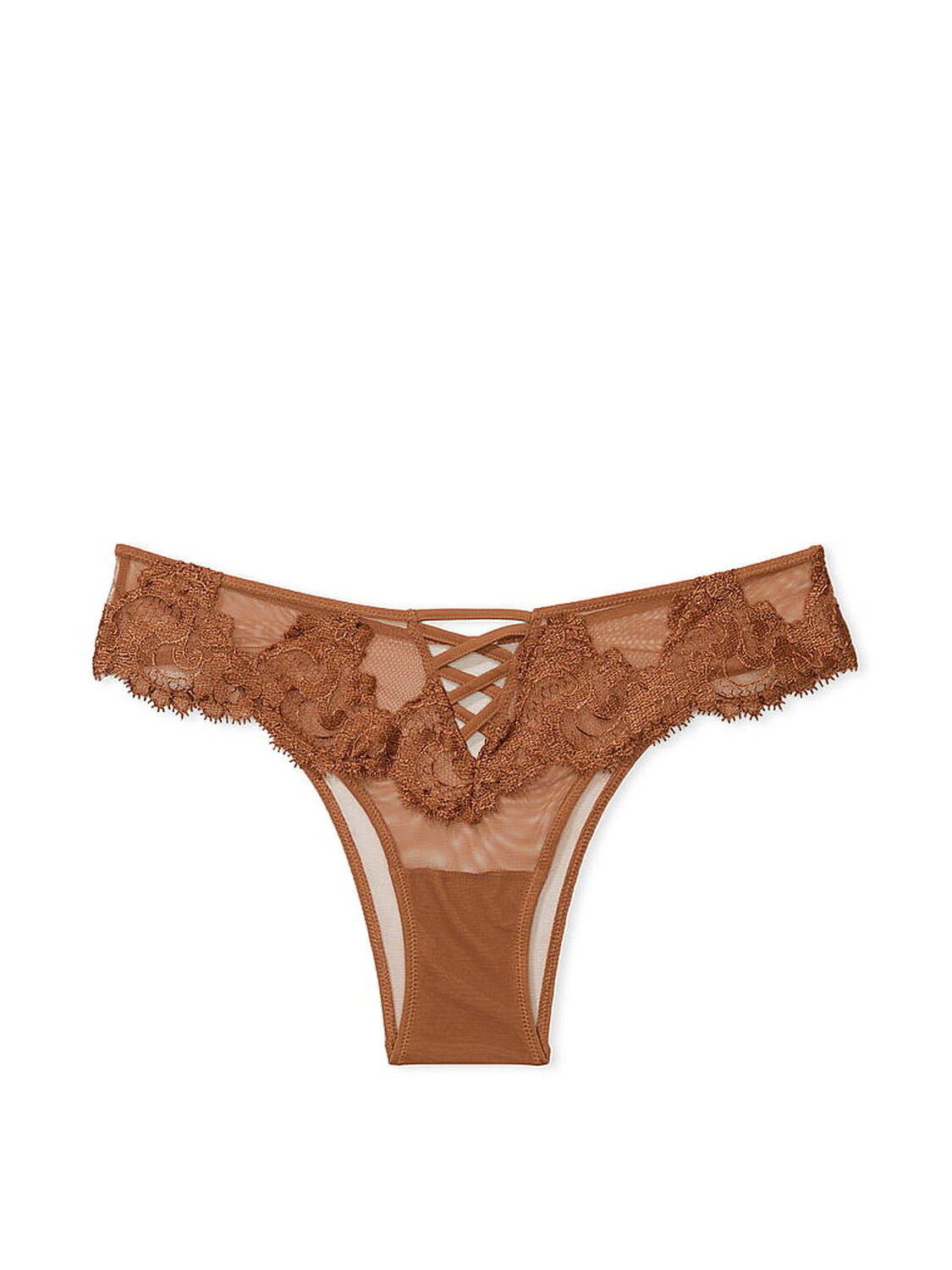 vs Dream Angels Boho Floral Embroidery Brazilian Panty Caramel 3 of 4 