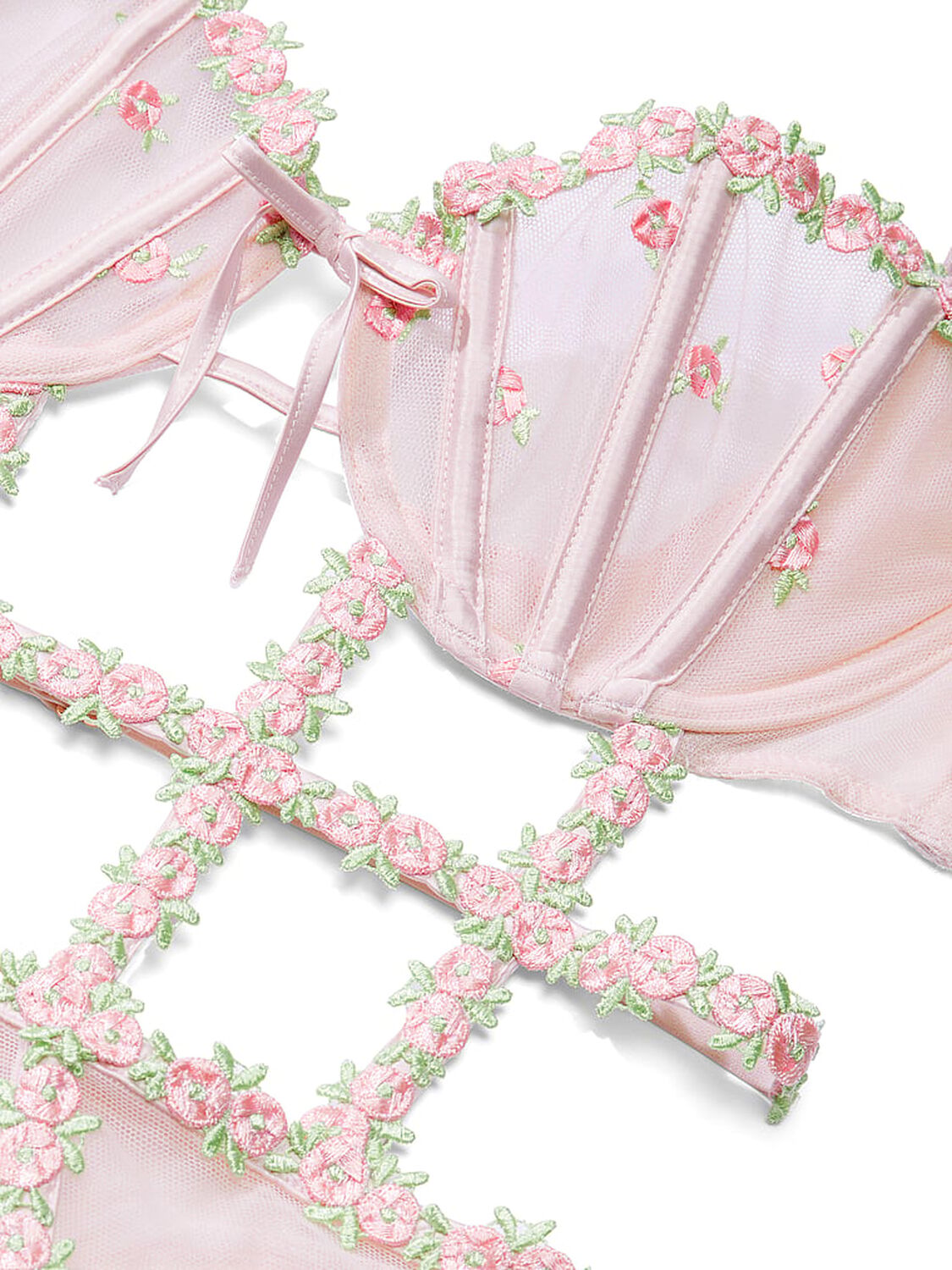 vs Very Sexy Wicked Unlined Rosebud Embroidery Teddy Pink Fizz 4 of 5 