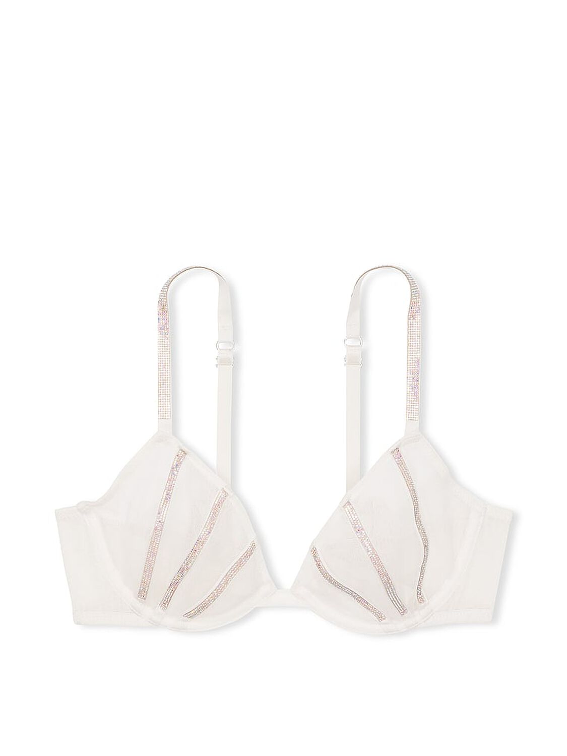 vs Very Sexy Sheer Shine Low-Cut Demi Bra Coconut White 3 of 4 