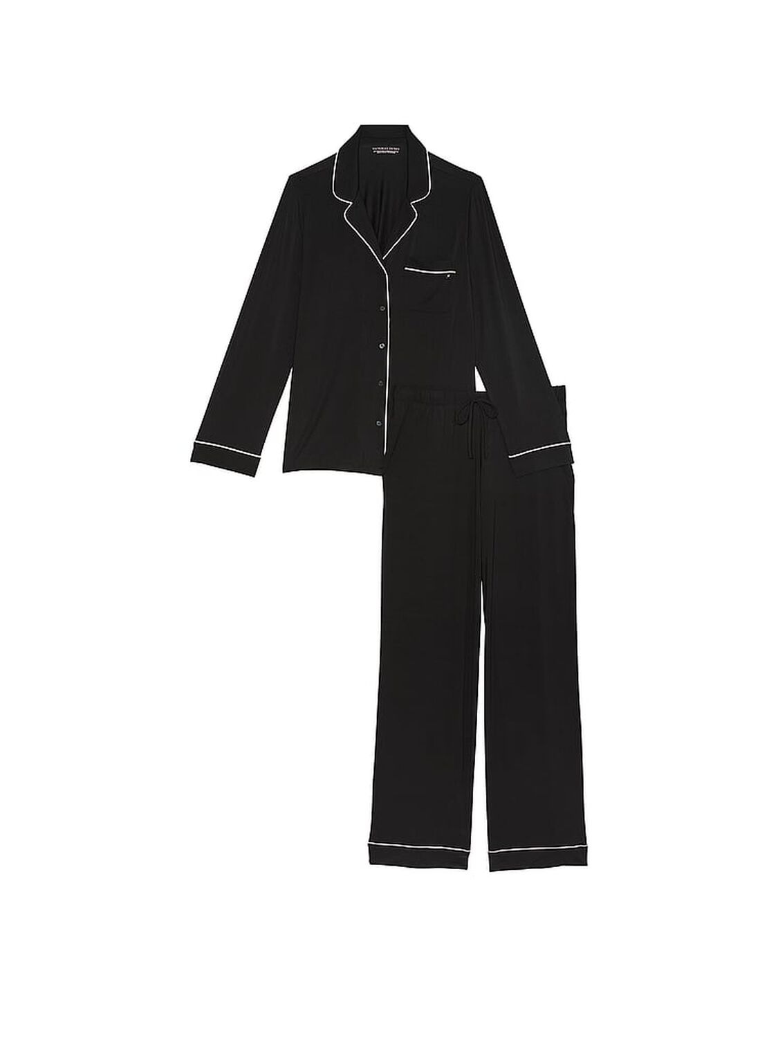 vs Victoria's Secret Modal Soft Long Pajama Set Black 3 of 3 