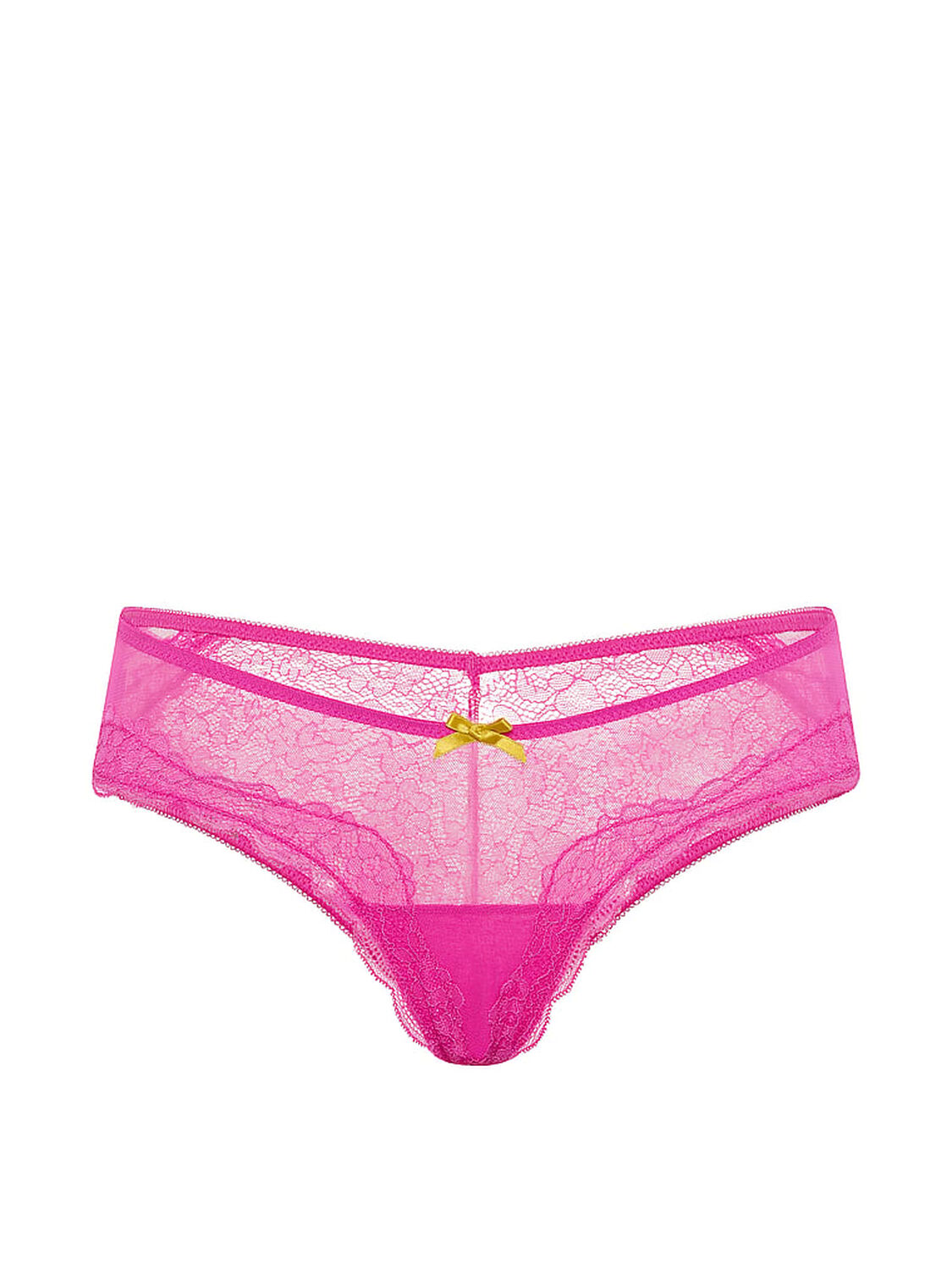 vs Victoria's Secret Tease Mesh & Lace Cheeky Panty Pink Fire 3 of 3 