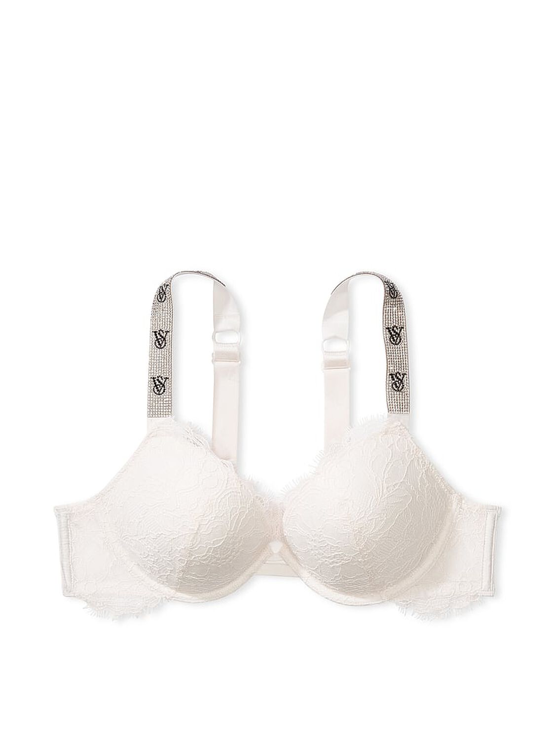 vs Very Sexy Shine Strap Lace Push-Up Bra Coconut White72y 34y5 3 of 3 