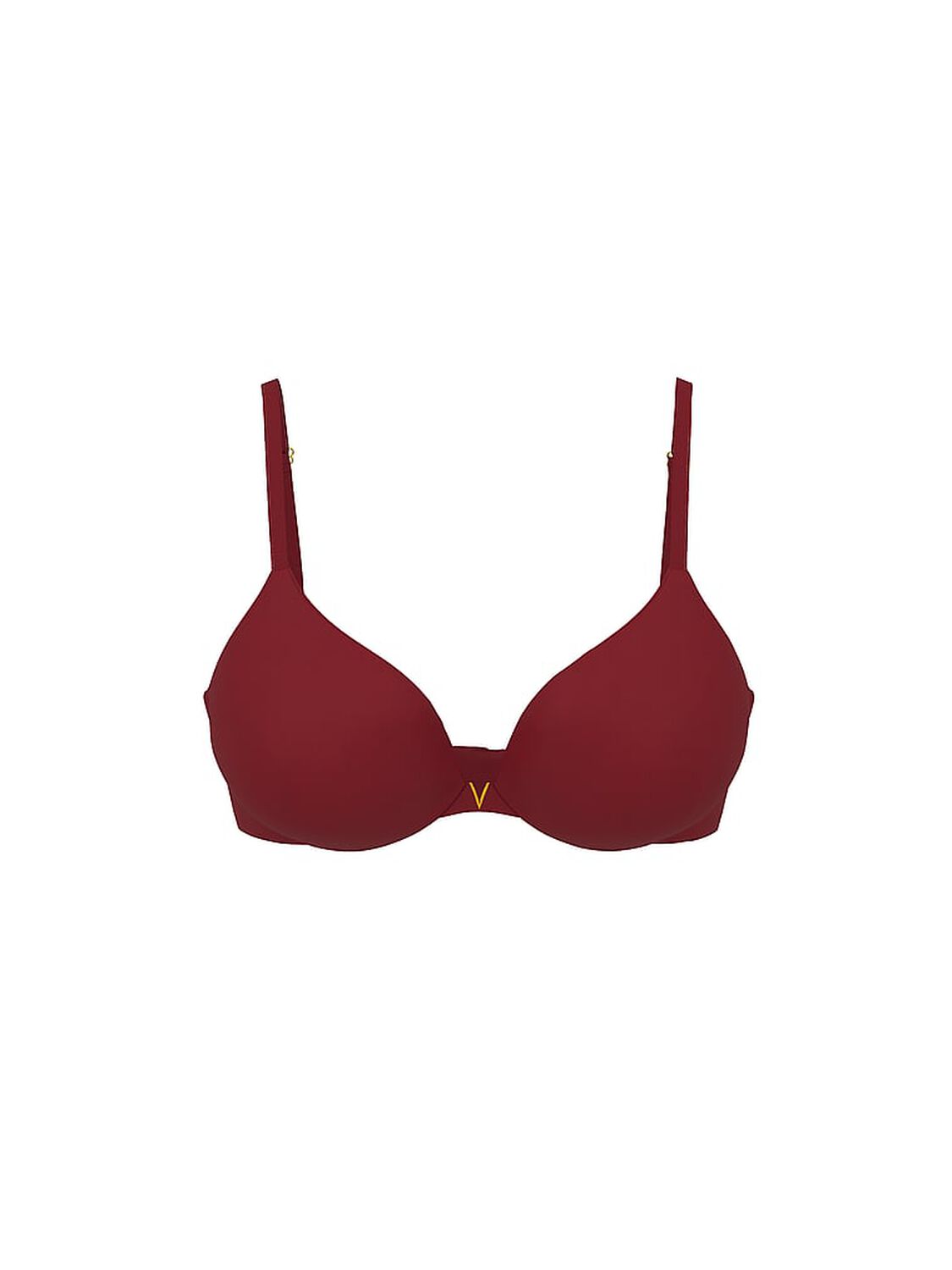 vs Love Cloud Smooth Lightly Lined Plunge Demi Bra Sangria Red 1 of 2 