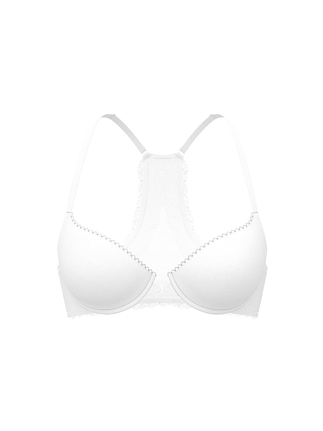 vs Body By Victoria Lightly Lined Lace Racerback Full-Coverage Bra Vs White 3 of 3 