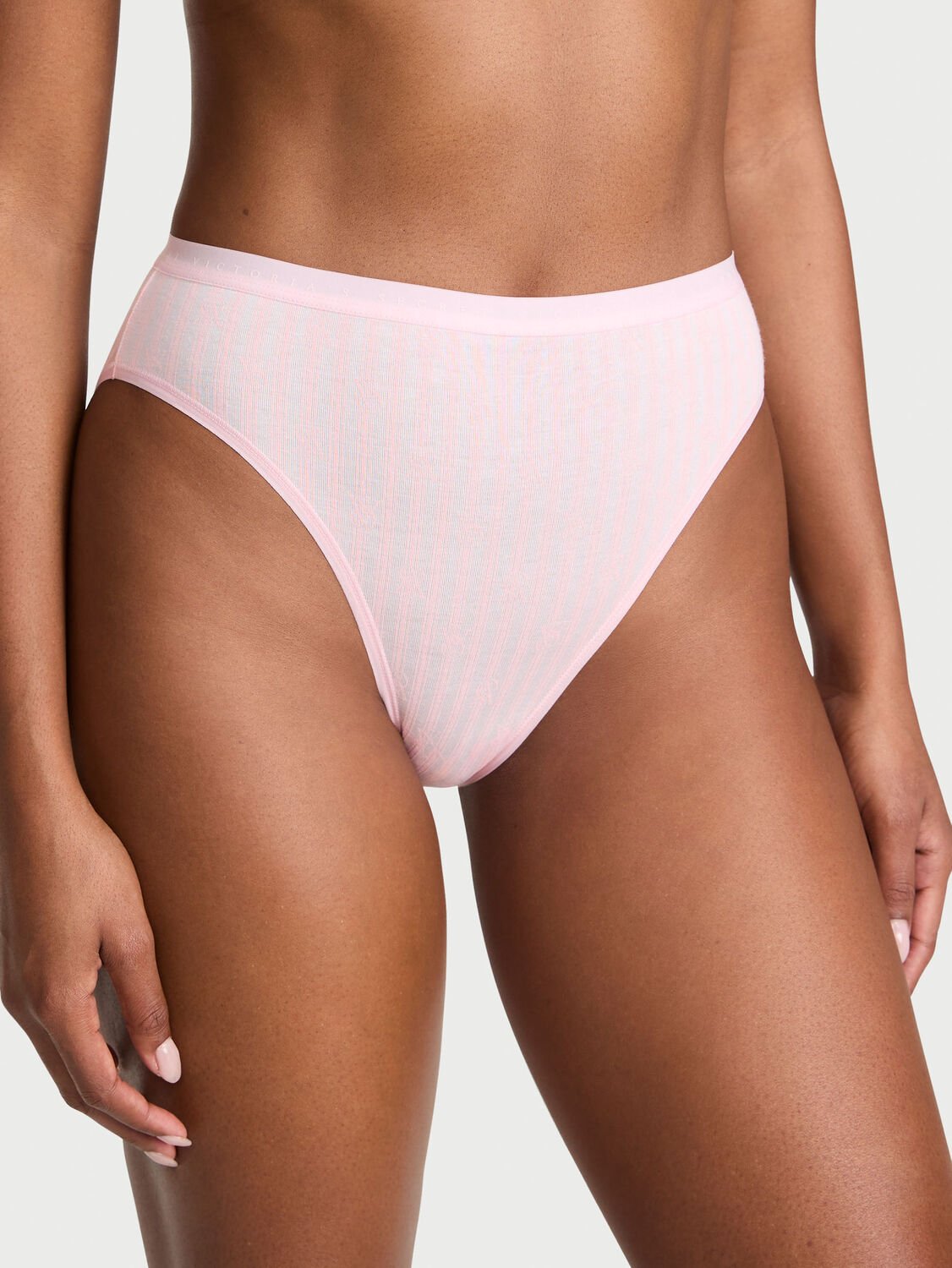 vs Victoria's Secret Stretch Cotton High-Leg Brief Panty Stripe 1 of 3 