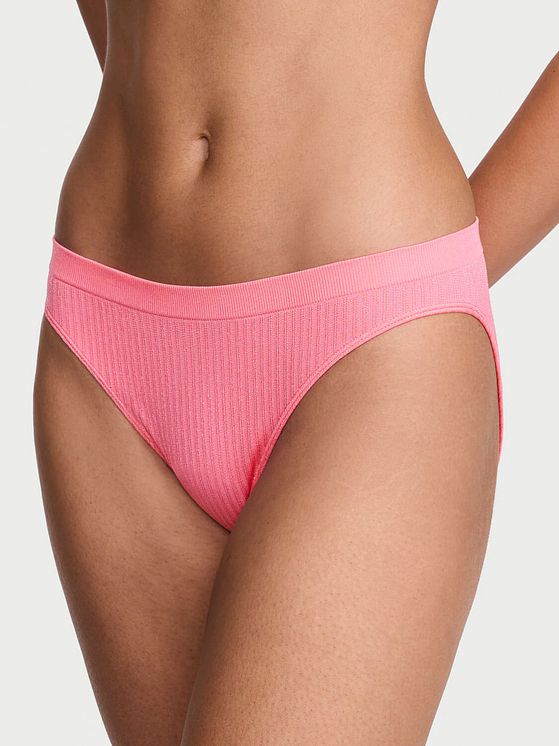 vs Seamless Seamless Sheer Rib Bikini Panty Rose Light 1 of 4 