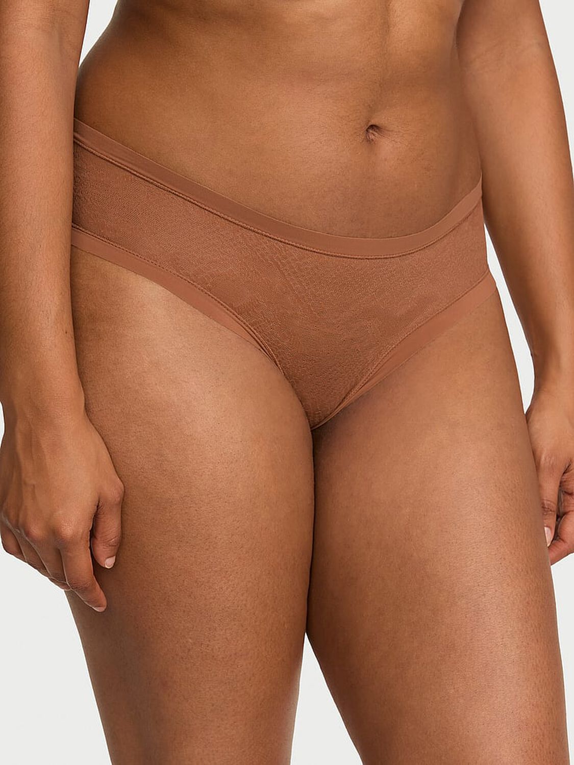 vs No-Show No-Show Snake Mesh Cheeky Panty Caramel 1 of 3 