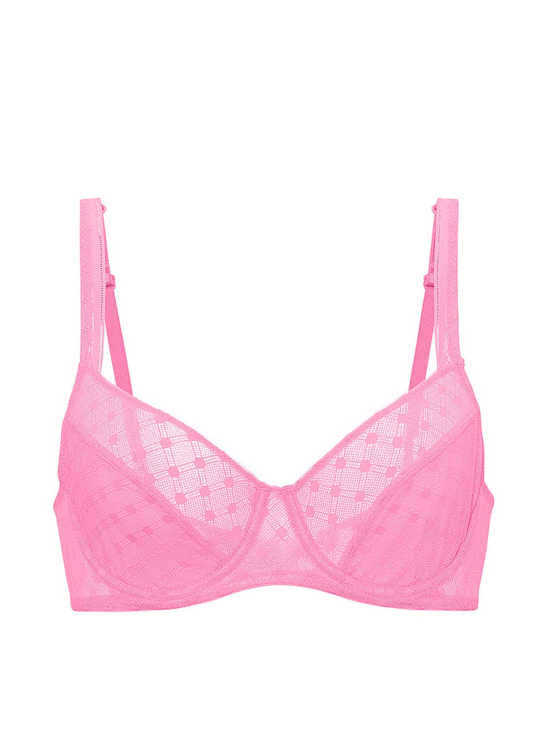 vs The Lacie Dot Geo Lace Unlined Balconette Bra Sexy Little Pink 3 of 3 