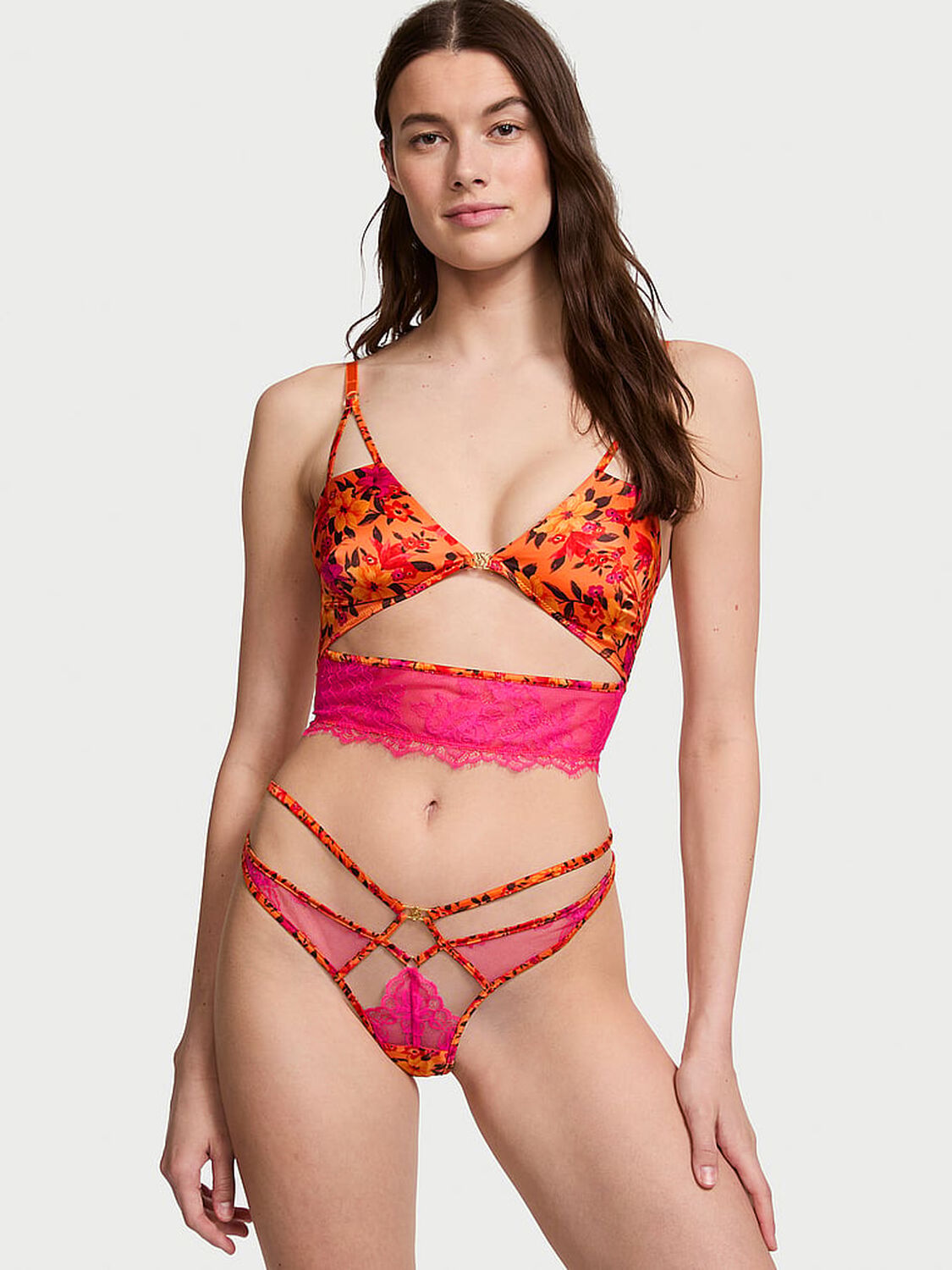 vs Very Sexy Tropical Satin Lace Cutout Bra Top Island Vibes 4 of 5 