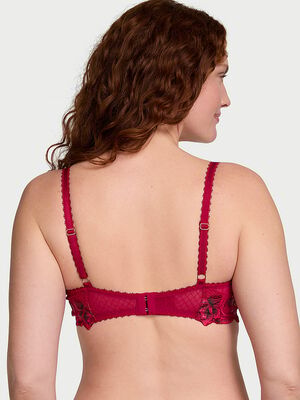 Red Rose Unlined Low-Cut Demi Bra
