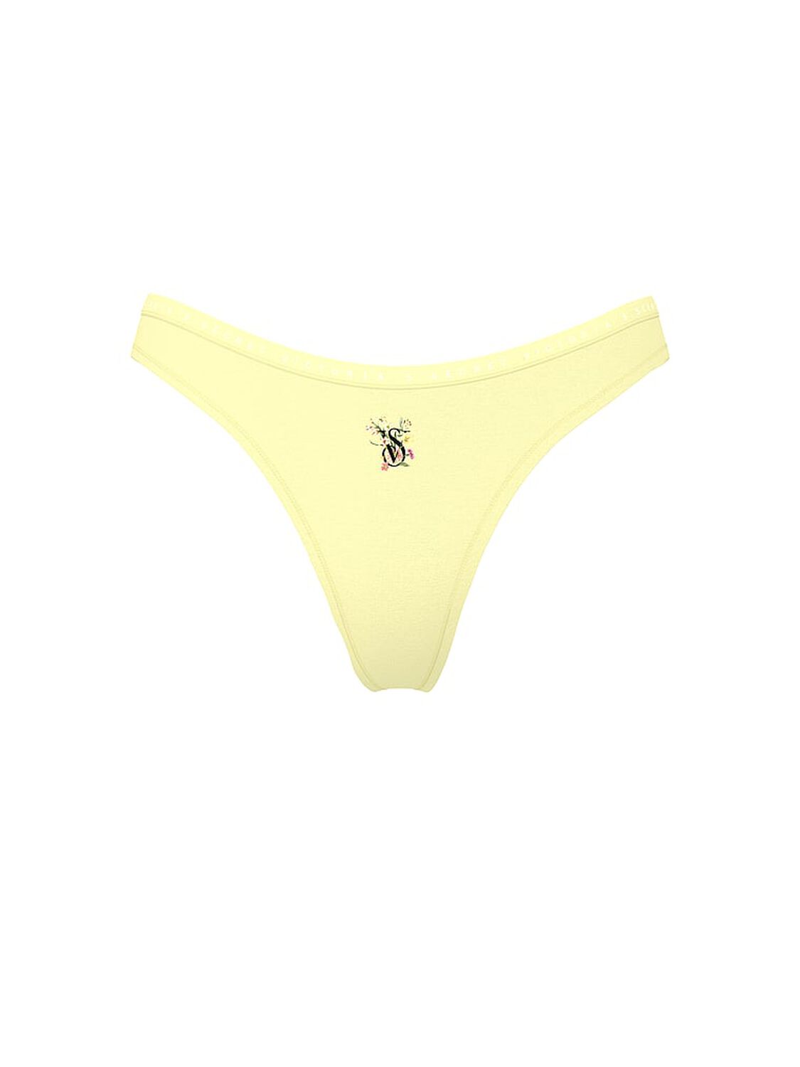 vs Victoria's Secret Stretch Cotton High-Leg Scoop Thong Panty Lemonade Vs Graphic 3 of 3 
