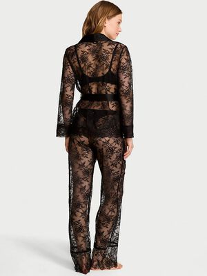Rose Lace Long Pajama Set