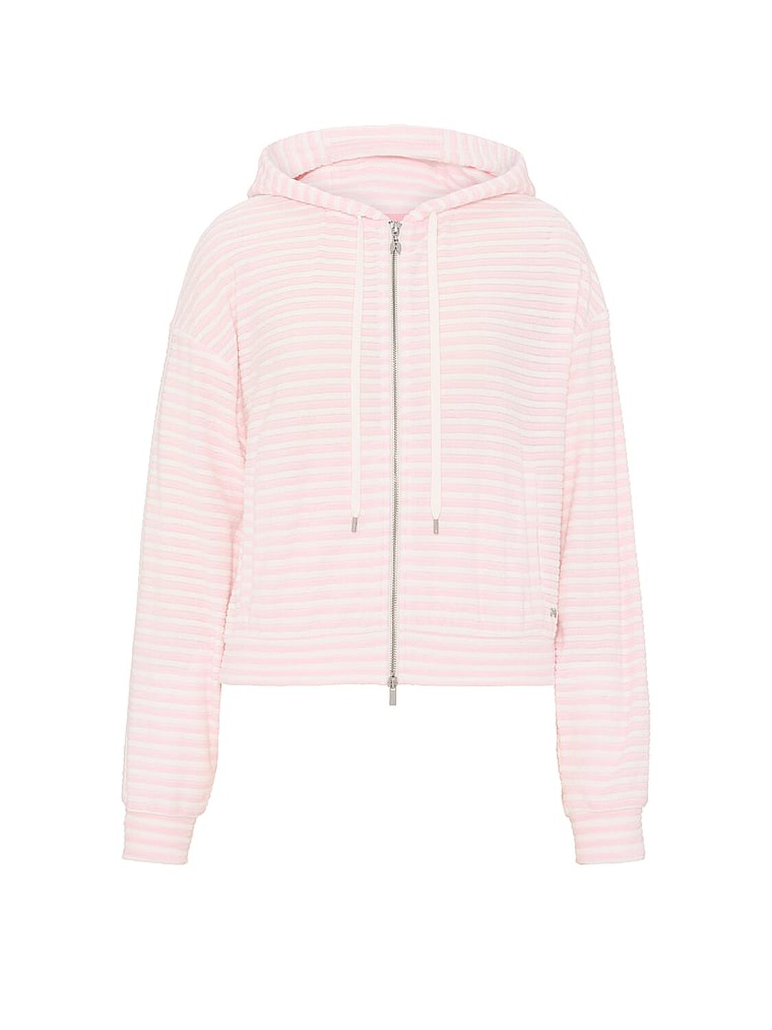 vs Angel Essentials Micro Terry Full-Zip Hoodie Pretty Blossom Stripes 3 of 3 