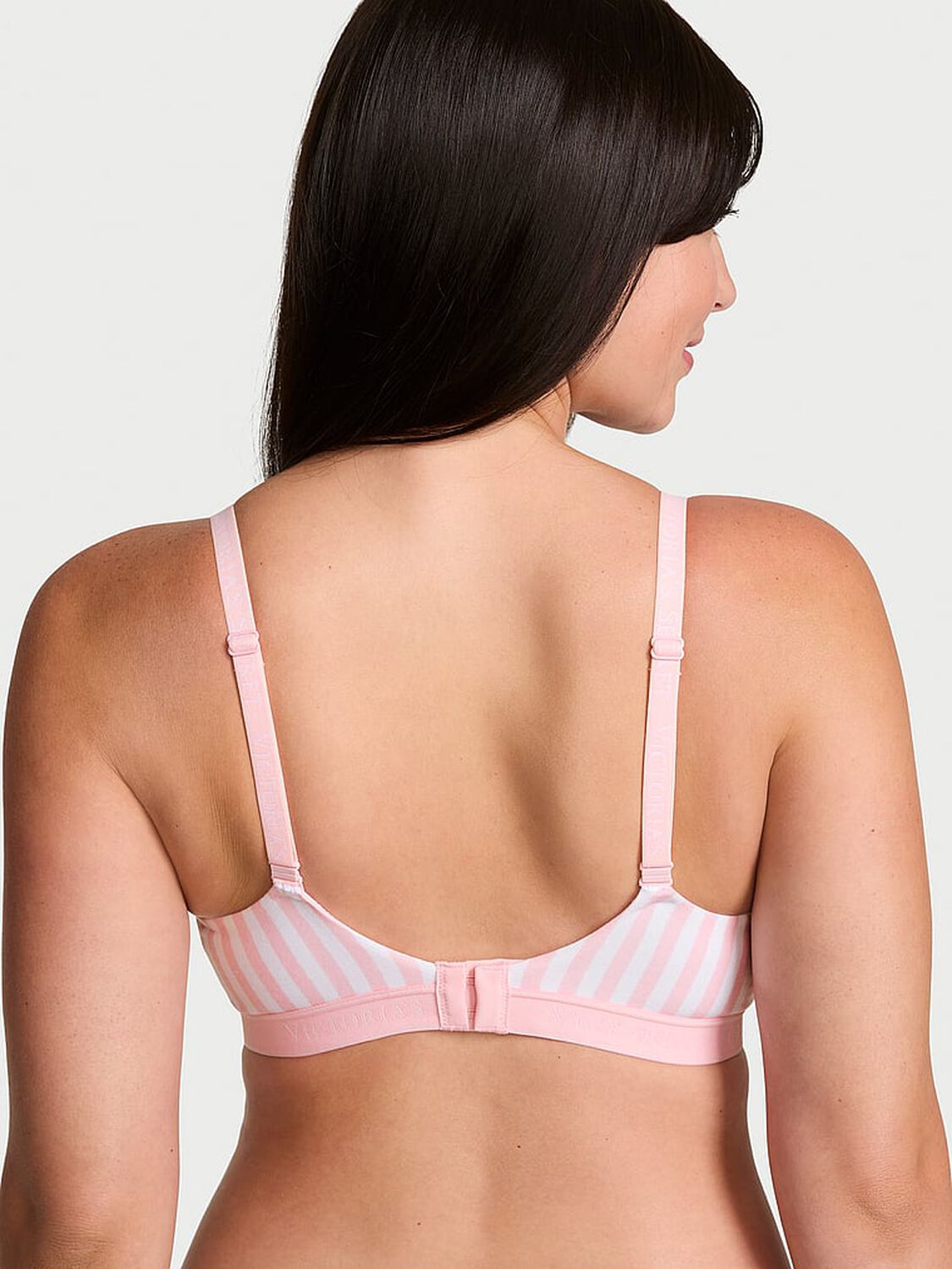 vs The T-Shirt Cotton Lightly Lined Wireless Bra Pretty Blossom Stripes 2 of 3 