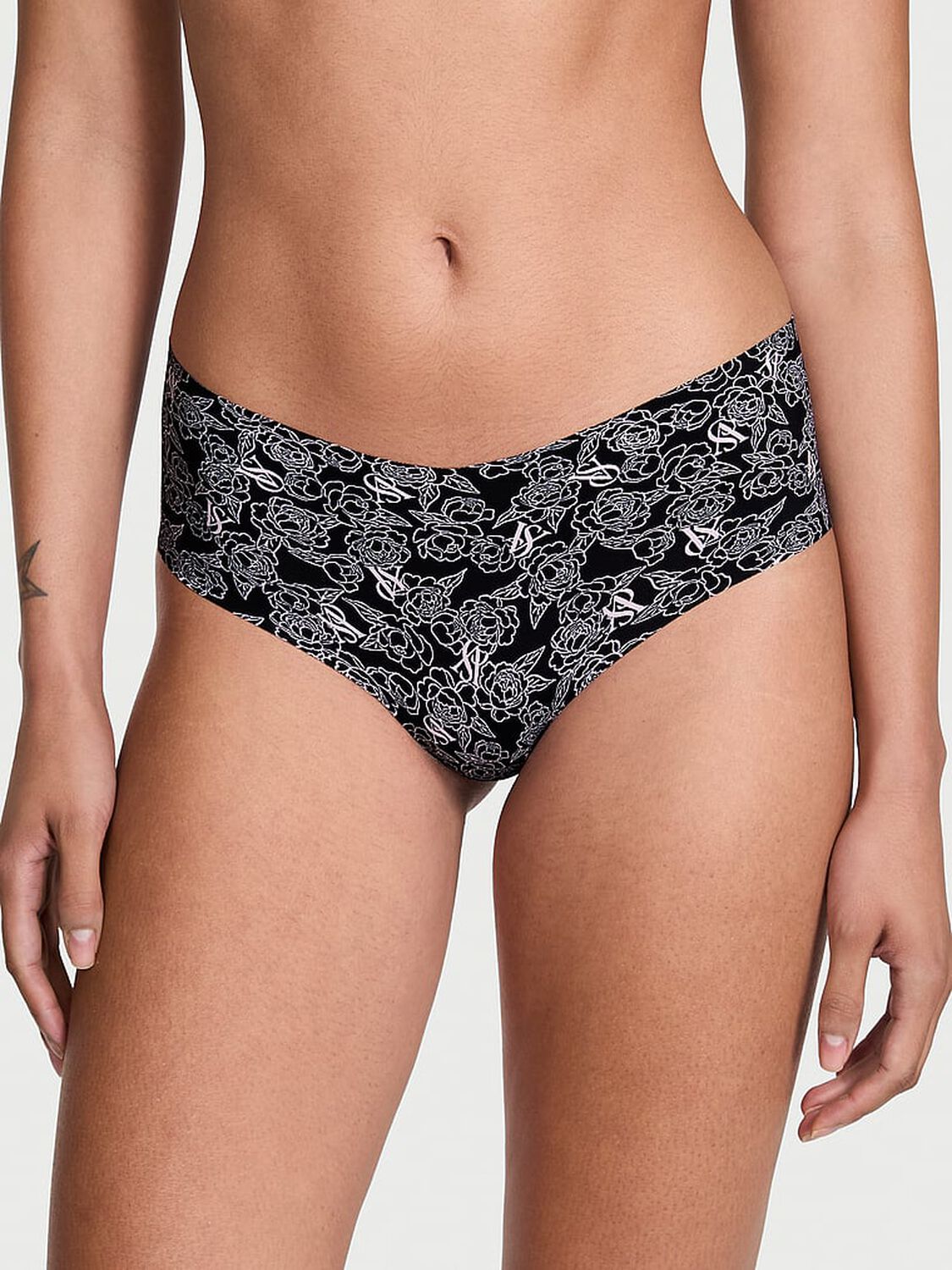 vs No-Show No-Show Cheeky Panty Black Sketch Floral 1 of 3 