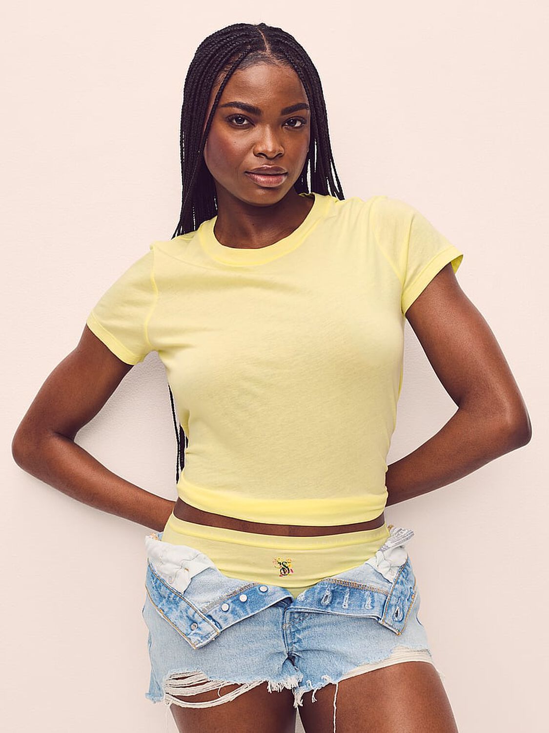 vs Victoria's Secret Mix & Match Sleep Perfect Cotton Tee Lemonade 4 of 4 