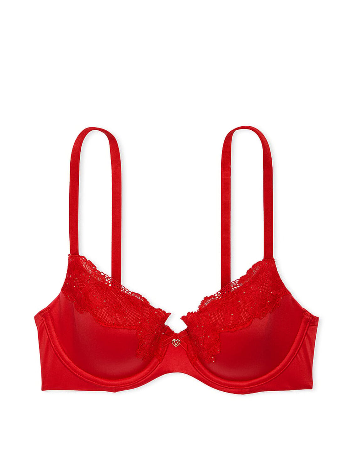vs Body By Victoria Lace Trim Lightly Lined Demi Bra Lipstick 3 of 4 