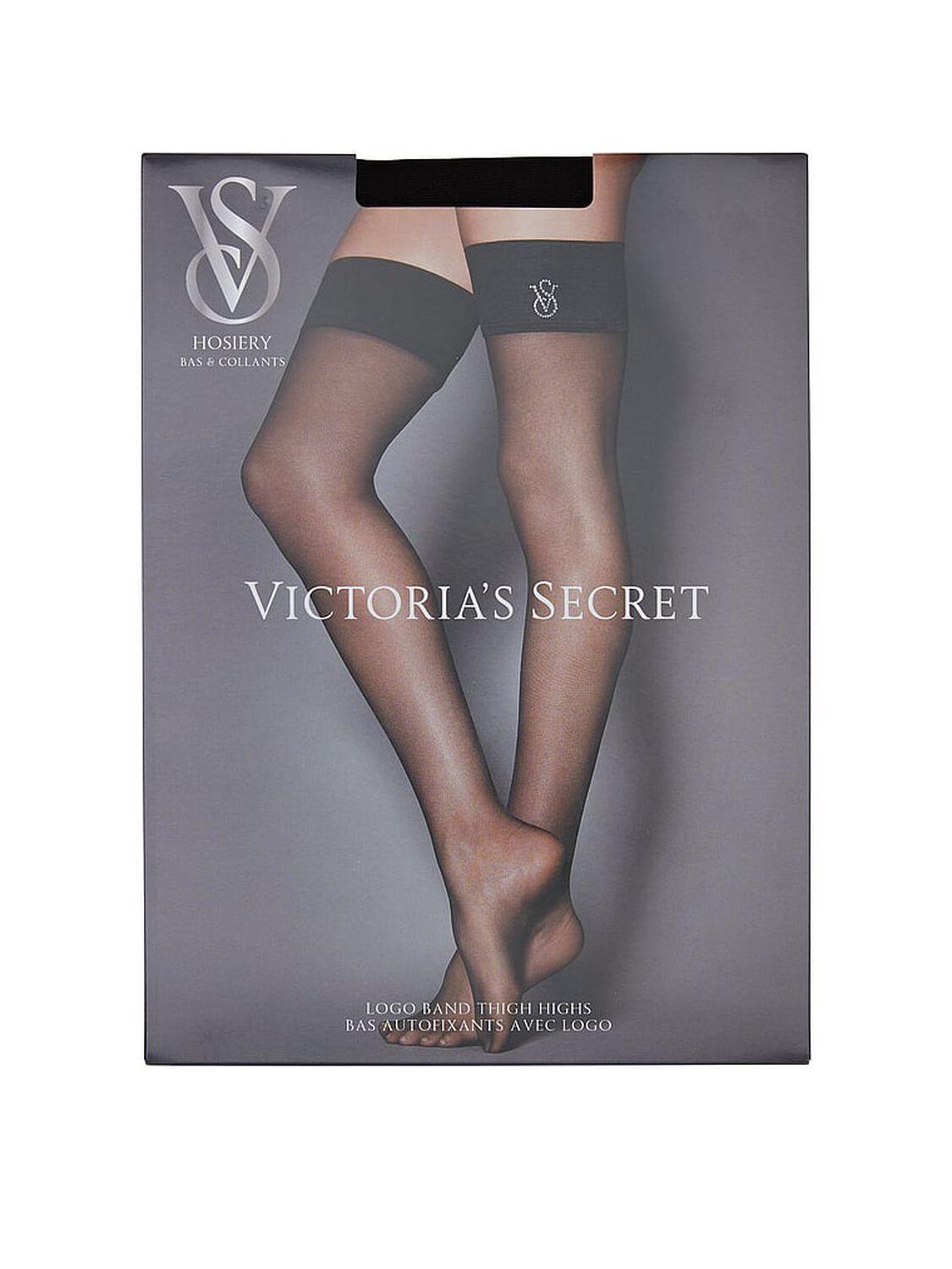 vs Very Sexy Crystal Logo Thigh Highs Black 2 of 4 