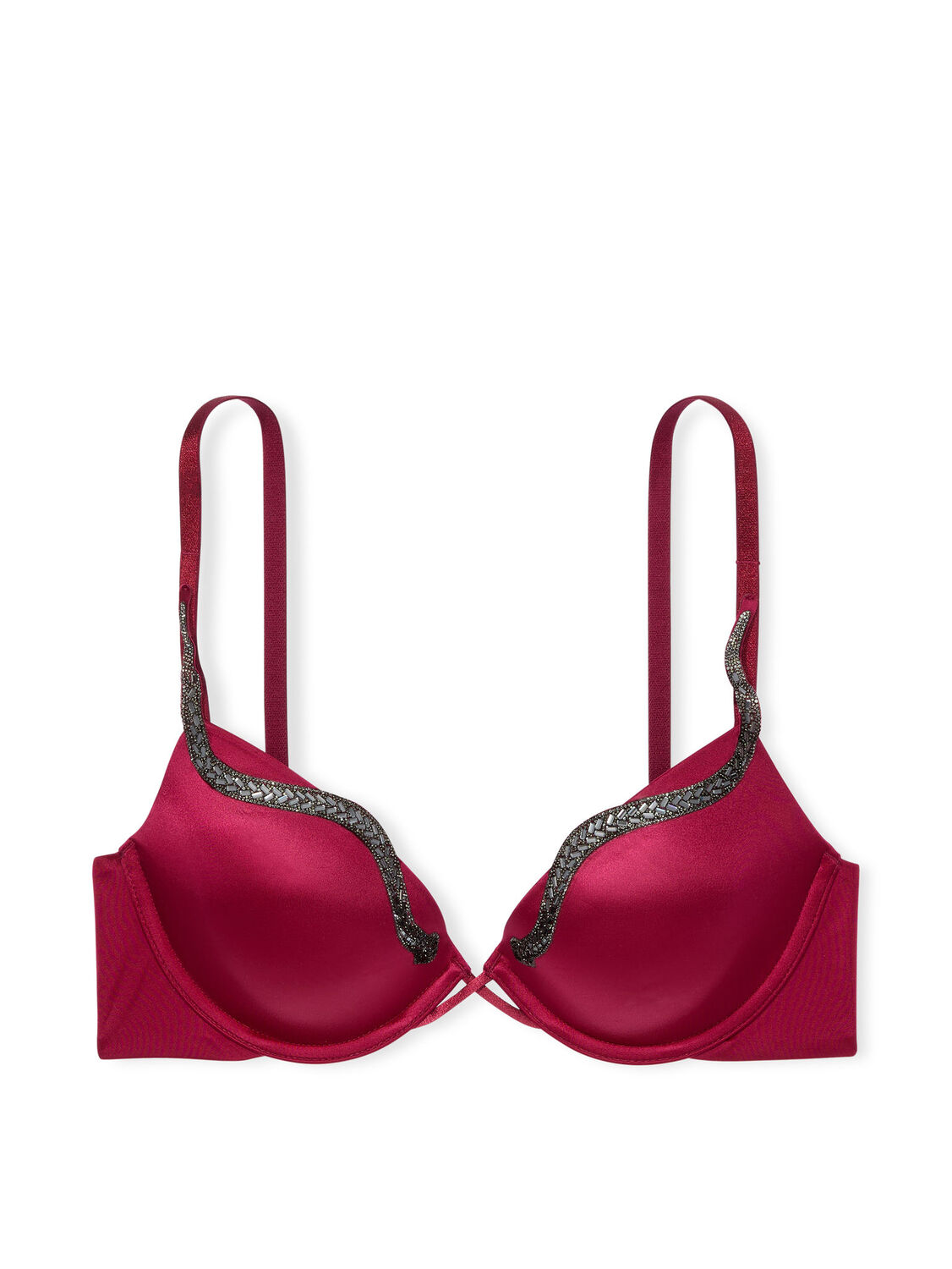 vs Very Sexy Snake Shine Lightly Lined Low-Cut Demi Bra Campari Red 1 of 1 