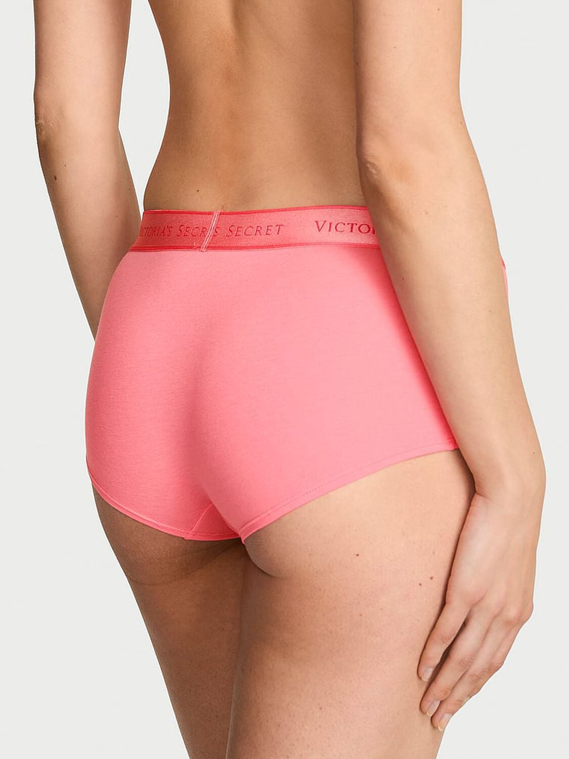 vs Cotton Logo Cotton Boyshort Panty Pink Cocktail 2 of 3 
