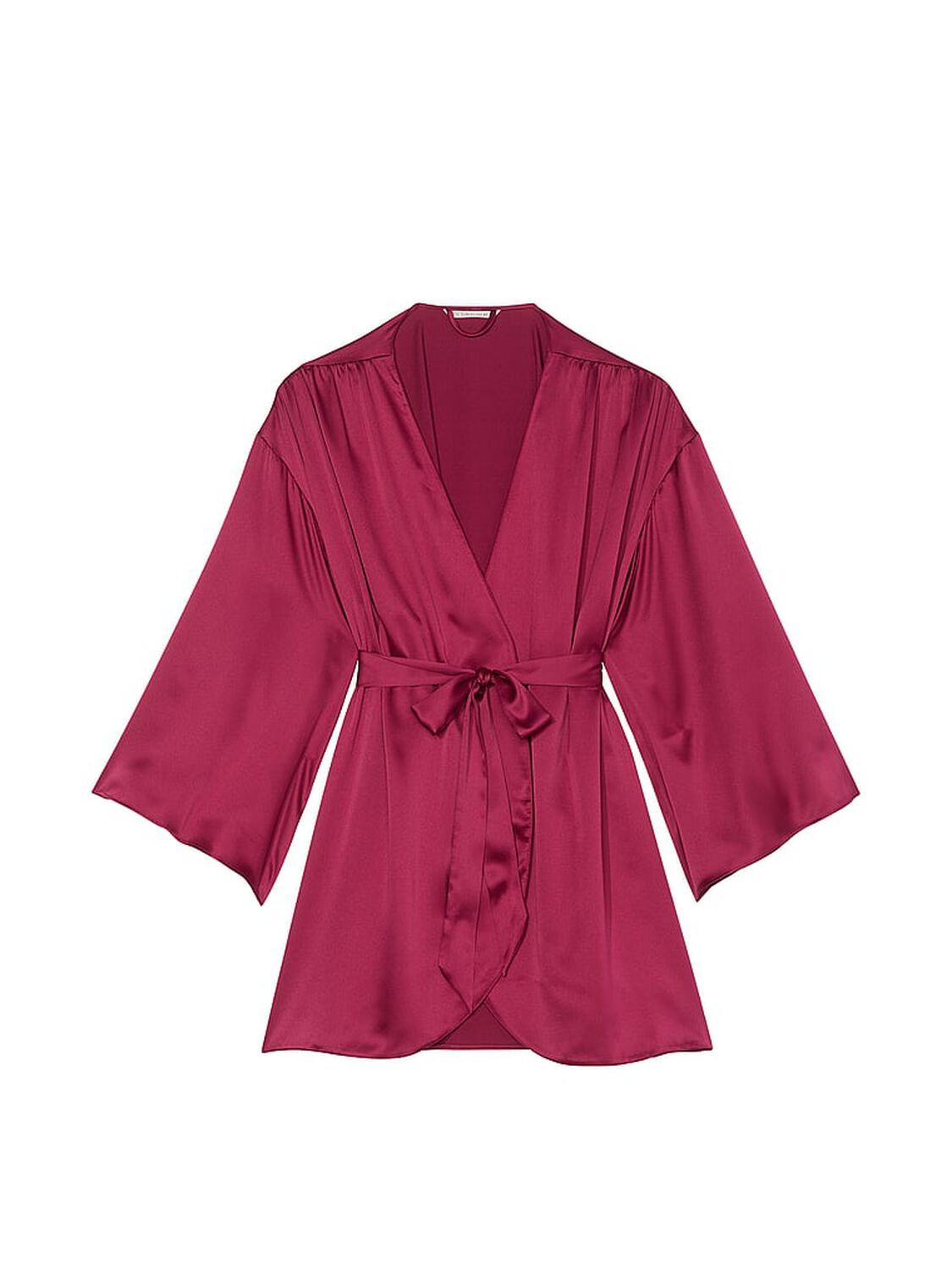 vs Victoria's Secret Satin Short Robe Campari Red 3 of 4 