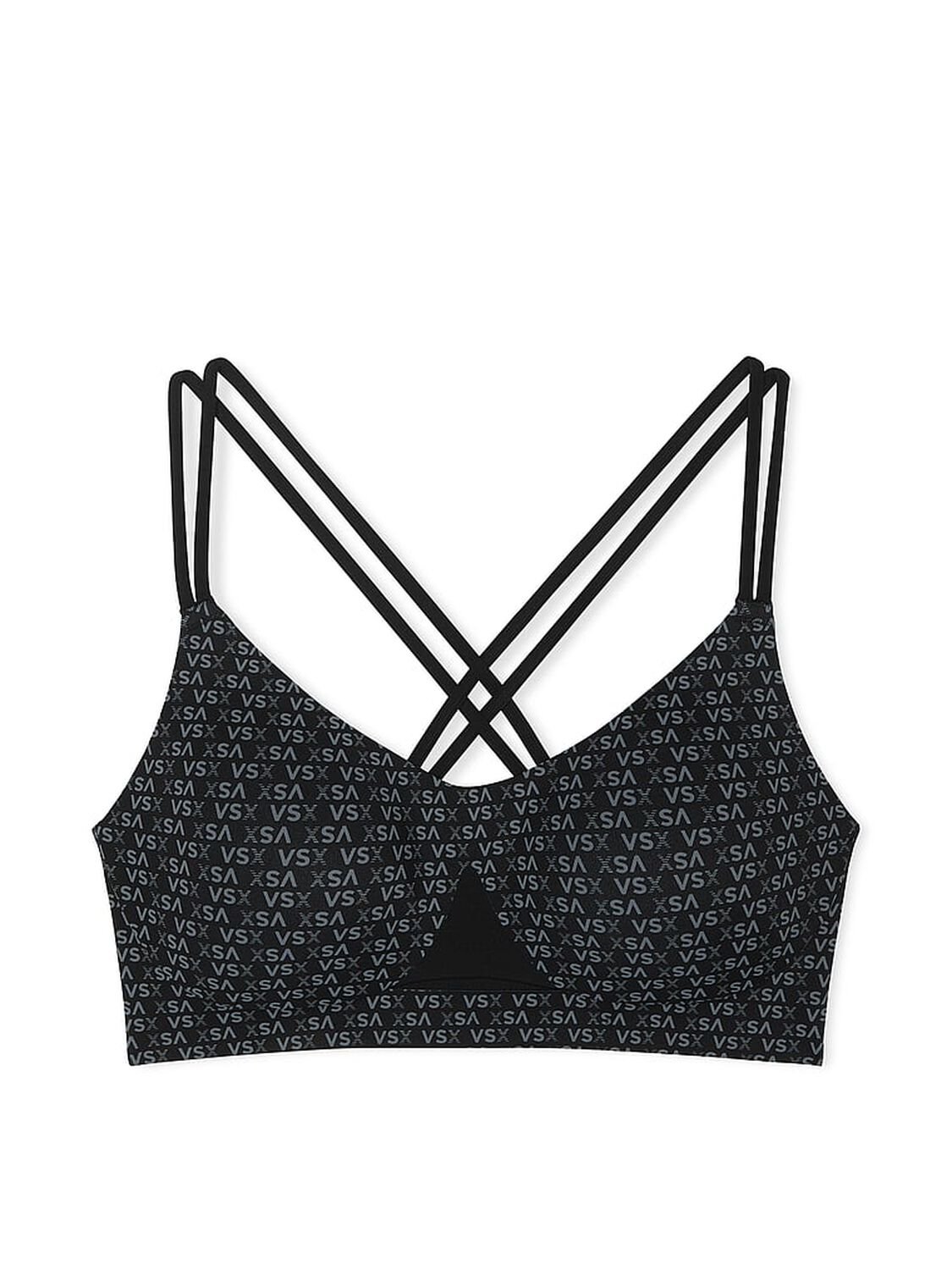 vs Vsx VSX Elevate� Strappy-Comfort Sports Bra Black Vsx Logo 3 of 4 