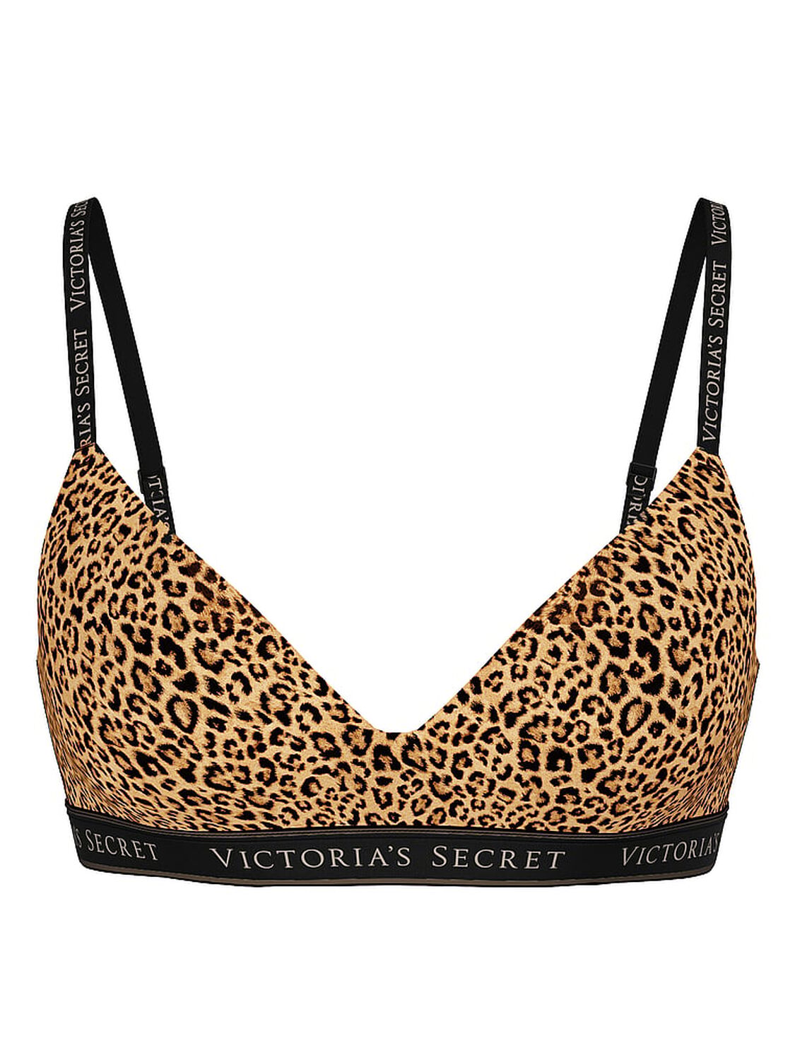 vs The T-Shirt Cotton Logo Lightly Lined Wireless Bra Leopard 3 of 3 