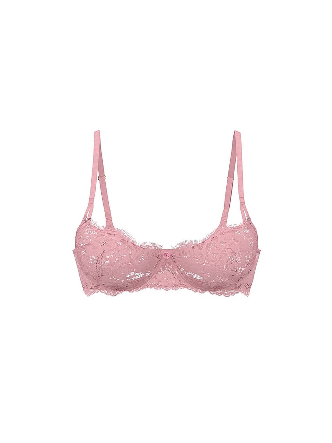 vs Dream Angels Wicked Unlined Lace Balconette Bra Petal Pink 1 of 3 