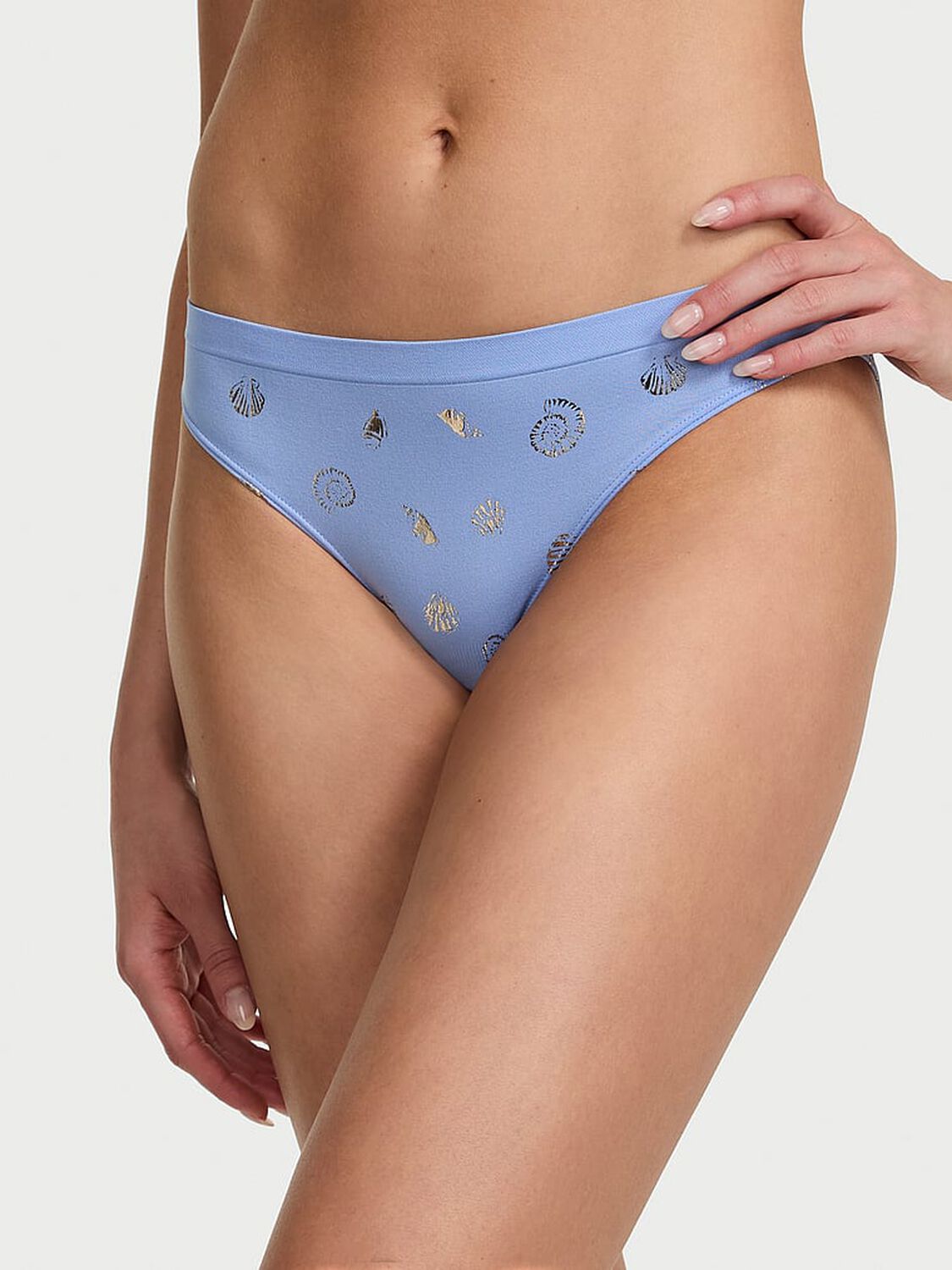 vs Seamless Seamless Bikini Panty Blue Cameo Seashells 1 of 2 