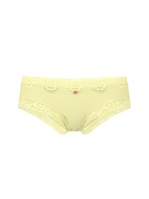 Cotton Shadow Stripe Lace-Waist Cheeky Panty