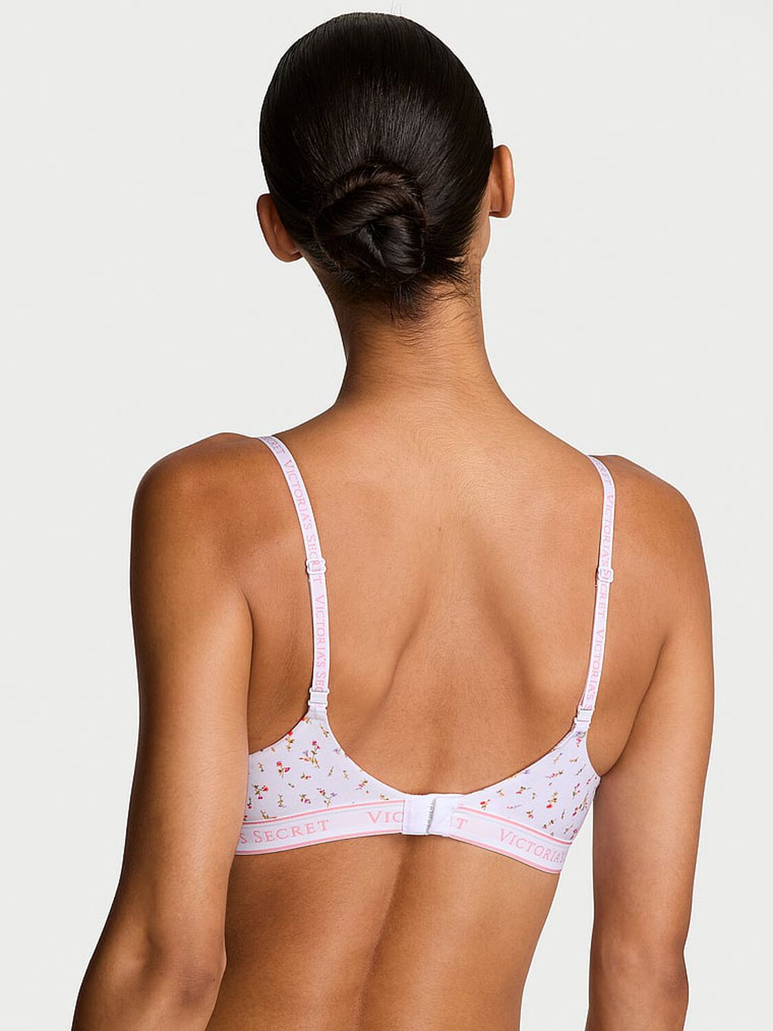 vs The T-Shirt Lightly Lined Wireless Cotton Bra Vs White Ditsy 2 of 2 