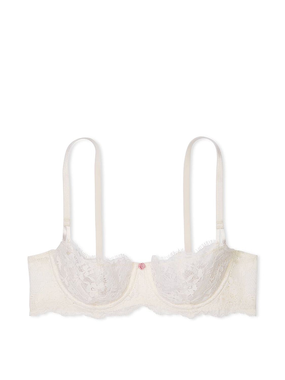 vs Dream Angels Wicked Unlined Lace Balconette Bra Coconut White 3 of 4 
