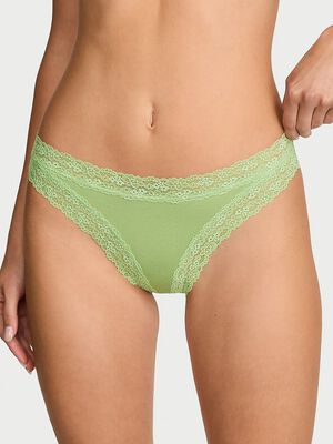 Cotton Lace-Trim Bikini Panty