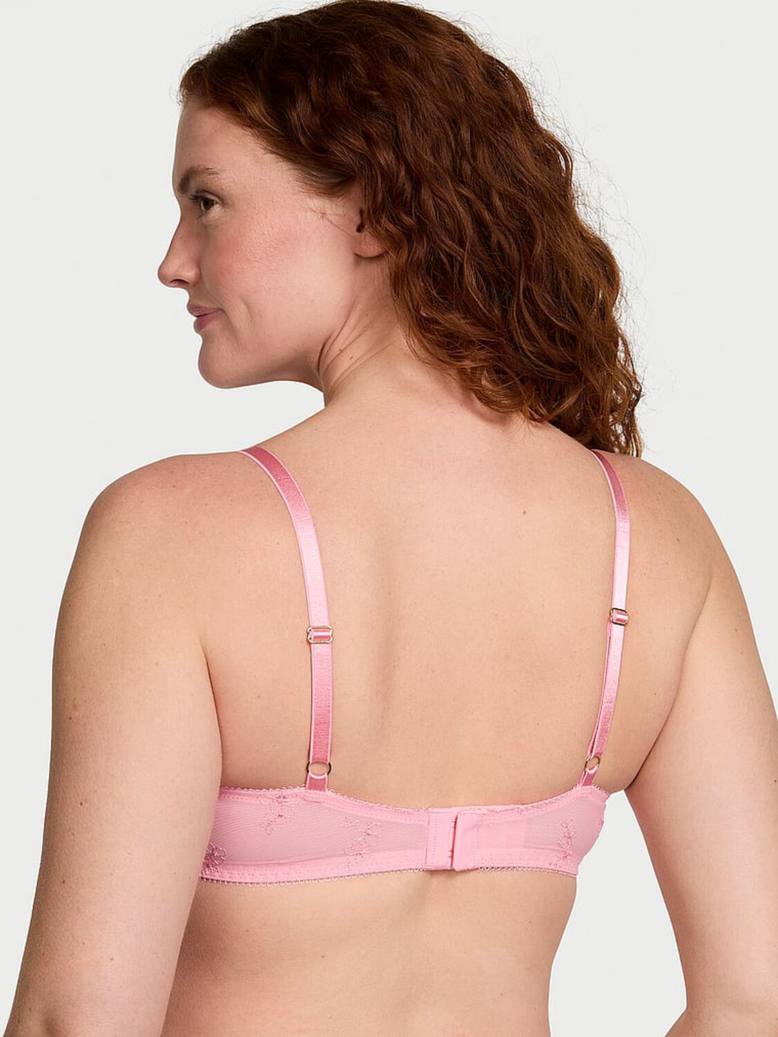 vs Dream Angels Pretty Petals Lightly Lined Demi Bra Pink Hope 2 of 4 