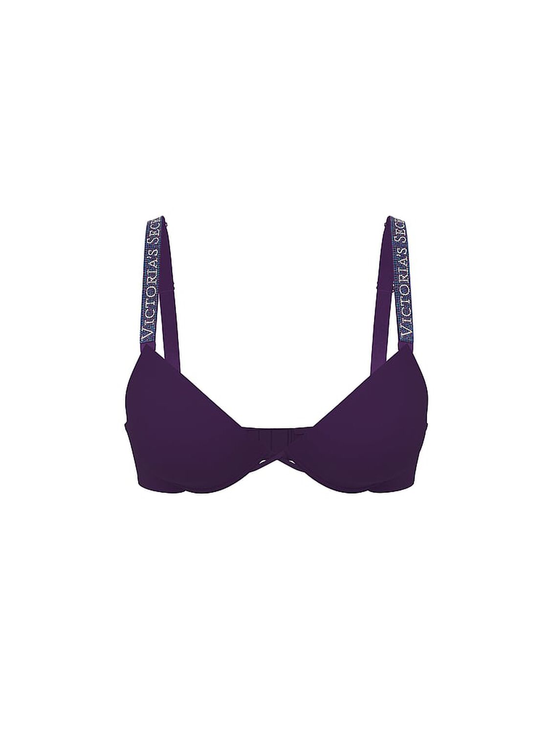 vs Very Sexy Logo Shine Strap Push-Up Bra Dark Raisin 1 of 1 