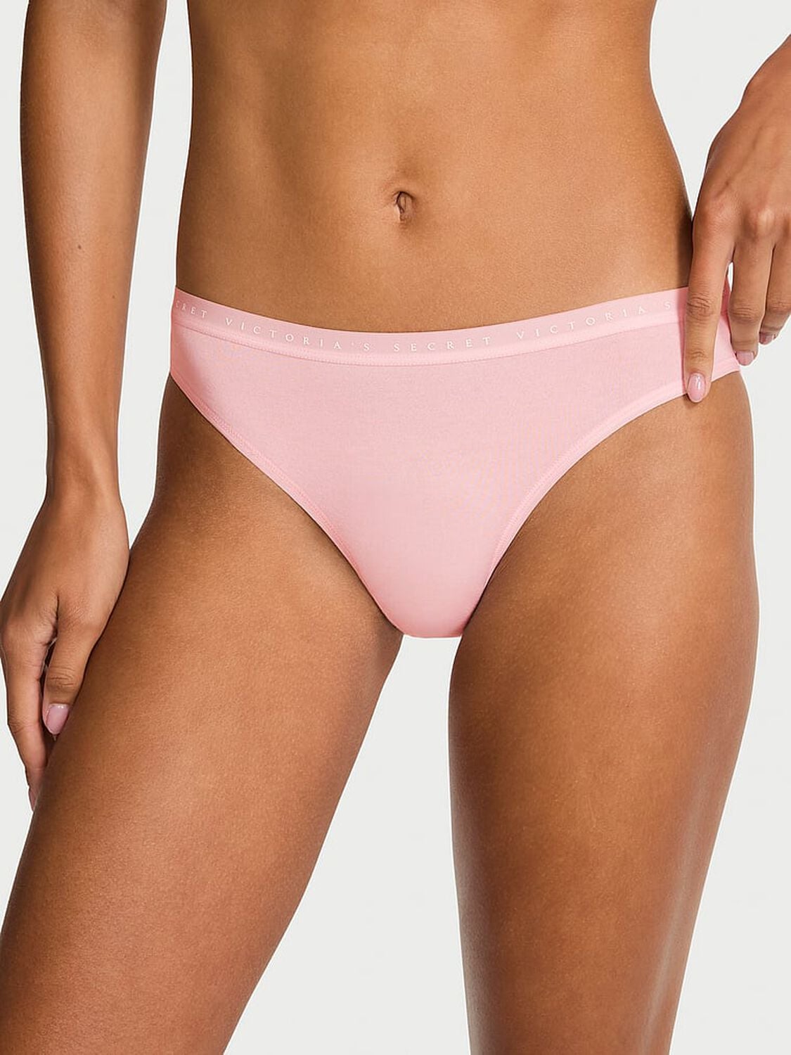 vs Victoria's Secret Stretch Cotton Bikini Panty Angel Pink 1 of 2 