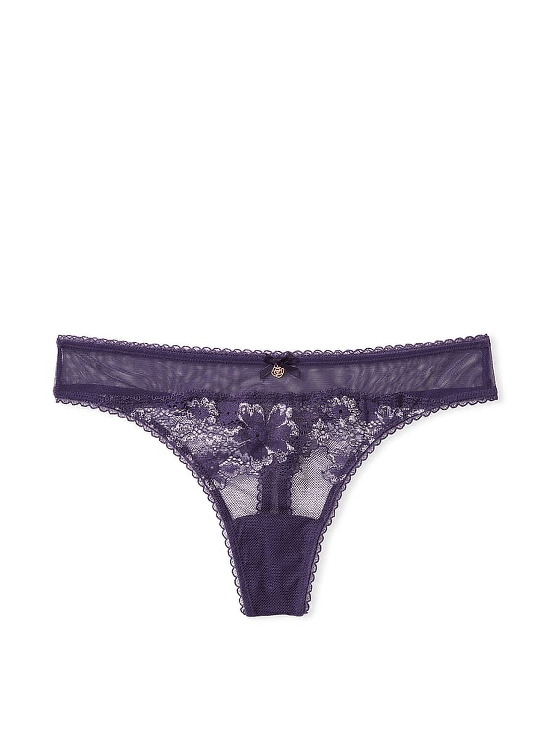 vs Body By Victoria Shimmer Lace-Front Thong Panty 3 of 3 