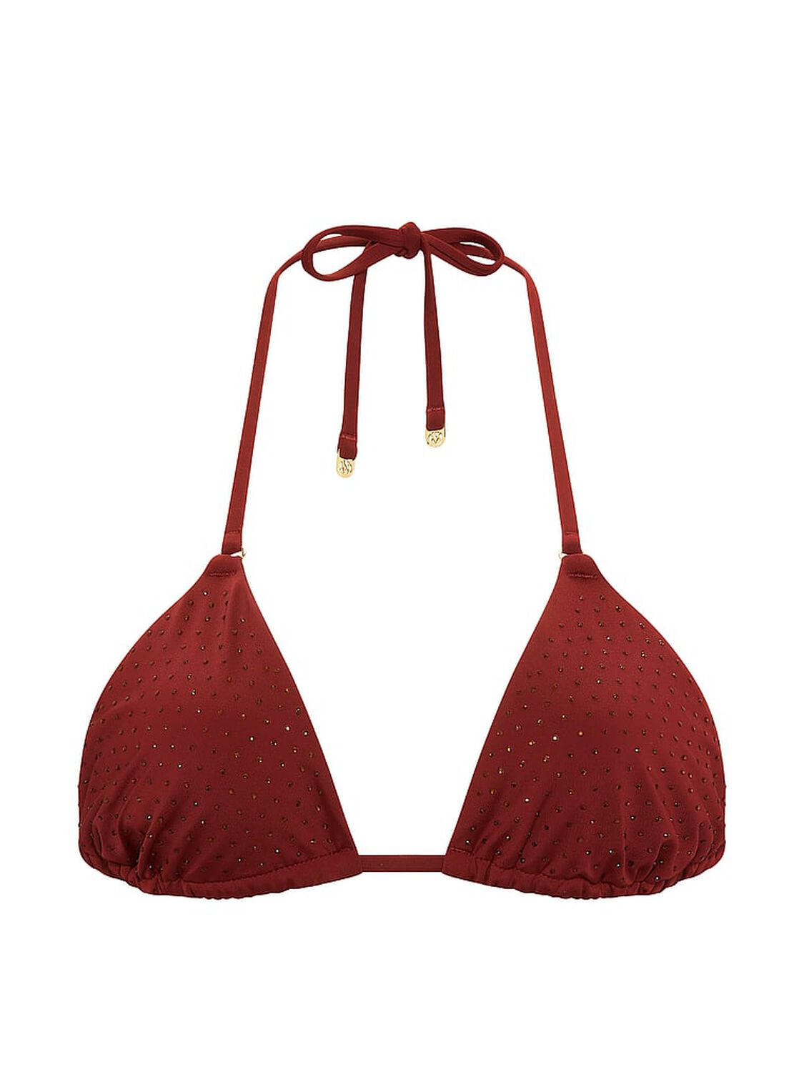 vs Victoria's Secret Swim Diamant&eacute; Triangle Bikini Top Dark Chili Shine 3 of 3 